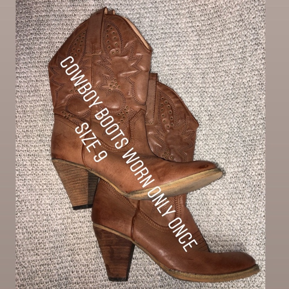 **2 for $32** Cowboy Boots - worn once - size 9